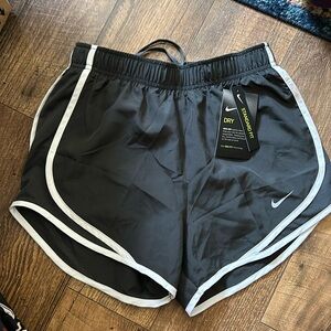 NEW Nike Running Shorts Womens Dri FIT Brief Lined Black White Size XSmall